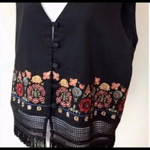 VINTAGE Gloria Vanderbilt embroidered vest - EVC